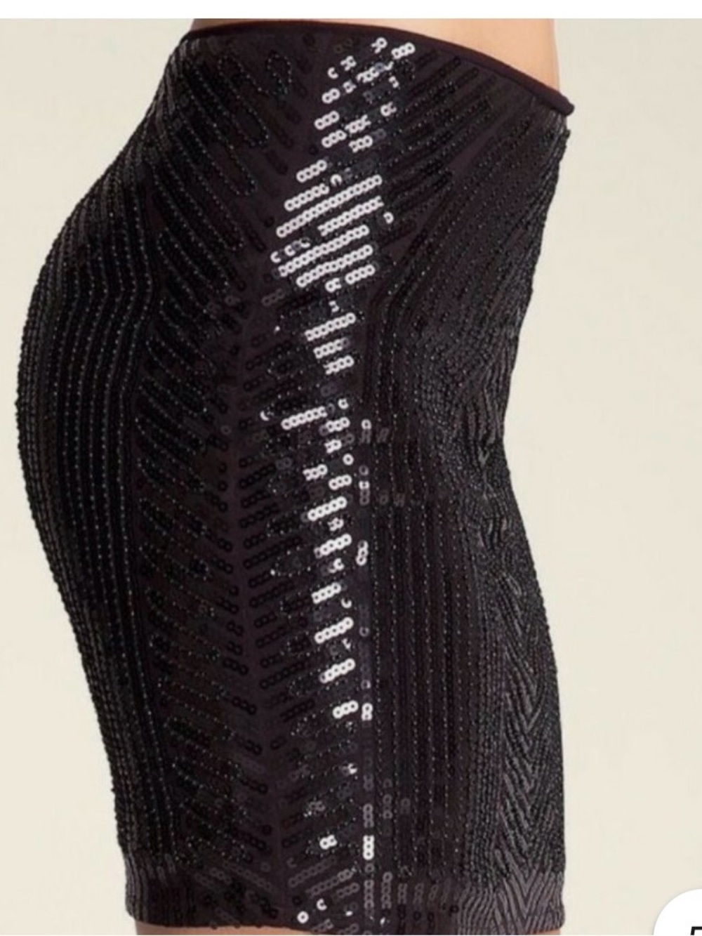 bebe Black Sequin Mini Skirt
